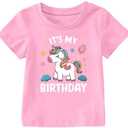 Maudiscn It's My Birthday Shirt for Toddler Girls 1st 2nd 3rd 4th 5th Girls Birthday Party Outfit Short Sleeve Gift Tshirt