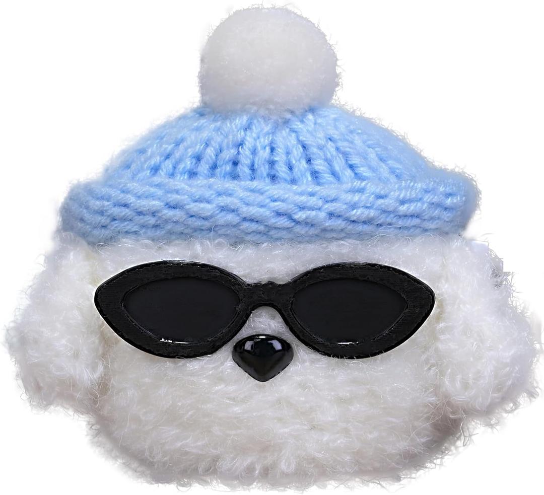 Plush Case Cover Compatible with Apple Airpods 4 Handmade Knitted Cartoon Creative Funny Cute Earbuds Headphone Cases (MJ-BG+Sky Blue,for Airpods 4)