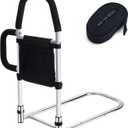 Bed Rails for Elderly Adults, Bed Assist Rails for Seniors with 2 Grab Bars & Storage Pocket & Fall Prevention Guard, Fits King, Queen, Full, Twin Bed, Support Up to 300lbs