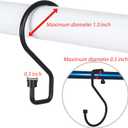 ANIASOM 12Pcs S Hooks Hanging 4 inch Heavy Duty Large S Hooks, Reversible Black Metal S Shaped Hooks, Utility Hooks, Heavy Duty Hanging Hooks for Kitchen, Bathroom, Garden, Indoor, Outdoor