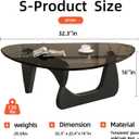 Modern Glass Coffee Table, Mid Century Coffee Table, Small Coffee Table for Living Room,Suitable for Bedroom Living Room Reception Office Tables (Black/Grey, Small), Small 32.2 * 22.4 * 16in