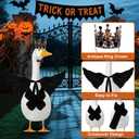Porch Goose Outfit Black Angel Wings Princesess Queen Vintage Crystal Crown Fluffy Scarf Halloween 23 Goose Costume Feather Wings Arms Adjustable Dress Up for Garden Patio Yard Party Decoration