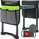 Garden Kneeler and Seat Heavy Duty, Upgraded Foldable Gardening Stool - Widened to 10" Stable Wear-resistant Prevent Knee and Back Pain, Beautiful Logo high-end 2 Large Tool Bags Gift for Women (Green)