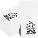 Nervure 100PCS Halloween Paper Napkins - White Disposable Napkins with Black Pumpkin - Paper Hand Towels Decorative Dessert Dinner Hand Napkin for Halloween Party Home Kitchen Bathroom