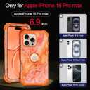 Casetego for iPhone 16 Pro Max Case,Three Layer Heavy Duty Sturdy Shockproof Protection Full Rugged Hard PC+Soft TPU Bumper Protective Girls Case for Apple iPhone 16 Pro Max 6.9 inch,Orange/Gold