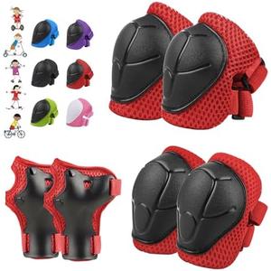 WayEee 6PCS Kids Protective Gear Set, Knee Pads for Kids 3-14 Years Old, Toddler Knee Pads and Elbow Pads, Wrist Guards Set, Skating Cycling Bike Rollerblading Scooter, Upgraded & Durable Material WayEee 6PCS Kids Protective Gear Set, Knee Pads for Kids 3-14 Years Old, Toddler Knee Pads and Elbow Pads, Wrist Guards Set, Skating Cycling Bike Rollerblading Scooter, Upgraded & Durable Material