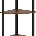 IBUYKE 5 Tier Corner Shelf Stand,Industrial Corner Display Rack,Corner Bookshelf for Living Room, Bedroom, Kitchen, Home Office, Brown WBC010H