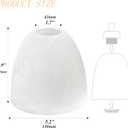 4 Pack Alabaster Glass Lamp Shade Replacement with 1.7" Fitter Opening for Ceiling Fan Light Kit Wall Sconce Pendant Light Fixture