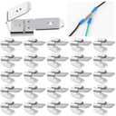 25 Pcs Double Piggyback Spade Connectors Electrical Double Male Female Adapter 3 Way Spade Connector Adapter Quick Splice Wire Terminals Disconnect Piggyback Crimp Terminals Kit, Silver