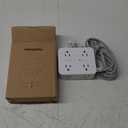 Surge Protector Power Strip - HANYCONY 8 Outlets 4 USB (2 USB C) Charging Ports, Multi Plug Outlet Extender, 5Ft Braided Extension Cord, Flat Plug Wall Mount Desk Charging Station for Home Office ETL (White)