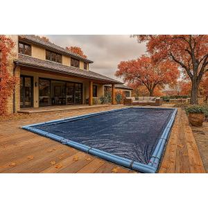 Inground Pool Winter Cover, Fits 15’ x 24’ Rectangle, Solid Blue – Superior Strength & Durability, Treated for UV Protection, WC1524RE, 15' X 24'
