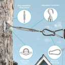 Sun Shade Sail Hardware Kit 6 Inch for Rectangle & Triangle Shade Sail Install, Stainless Steel ShadeSail Fixing Accessories for Outdoor Patio Canopy Garden, Heavy Duty Awning Attachment 80 Set (Silver)