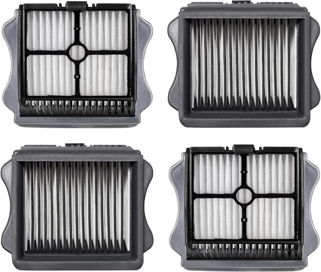 Keluke Vacuum Filter Replacement Compatible with Tineco iFloor 3, Floor ONE S3 & Floor ONE S5, Floor ONE S5 Pro Cordless Vacuum Cleaner, 4 Pack Replacement Filters