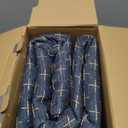 MIULEE 100% Blackout Decorative Linen Curtains with Geometric Pattern, Thick Woven Farmhouse Rustic Patterned Drapes with Back Tab for Bedroom and Living Room, Blue, 52 x 108 Inches, 2 Panels