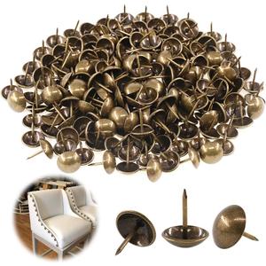 Keadic 250Pcs [ 5/8" in Diameter ] Antique Upholstery Tacks Furniture Nails Pins Assortment Kit for Upholstered Furniture Cork Board or DIY Projects - Bronze