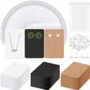 Glarks 550Pcs Earring Cards with Earring Backs and Self-Sealing Bags Kit, 9 x 6 cm 3 Colors Earring Display Cards Earring Holder Cards for Stud Earrings Dangle Jewelry Display Earring Packaging
