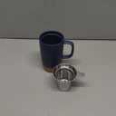 Mora Ceramics Large Tea Mug with Loose Leaf Infuser and Ceramic Lid, 18 oz, Portable, Microwave and Dishwasher Safe, Tall Coffee Cup - Rustic Matte Ceramic Glaze, Modern Herbal Tea Strainer, Deep Blue