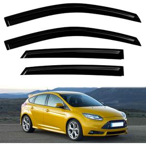 Rain Guards for 2012-2018 Ford Focus Sedan (NO RS ST) Side Window Wind Deflector fit 12-18 Focus 4 Doors Visors Shades Tape On Out Channel 4PC Set