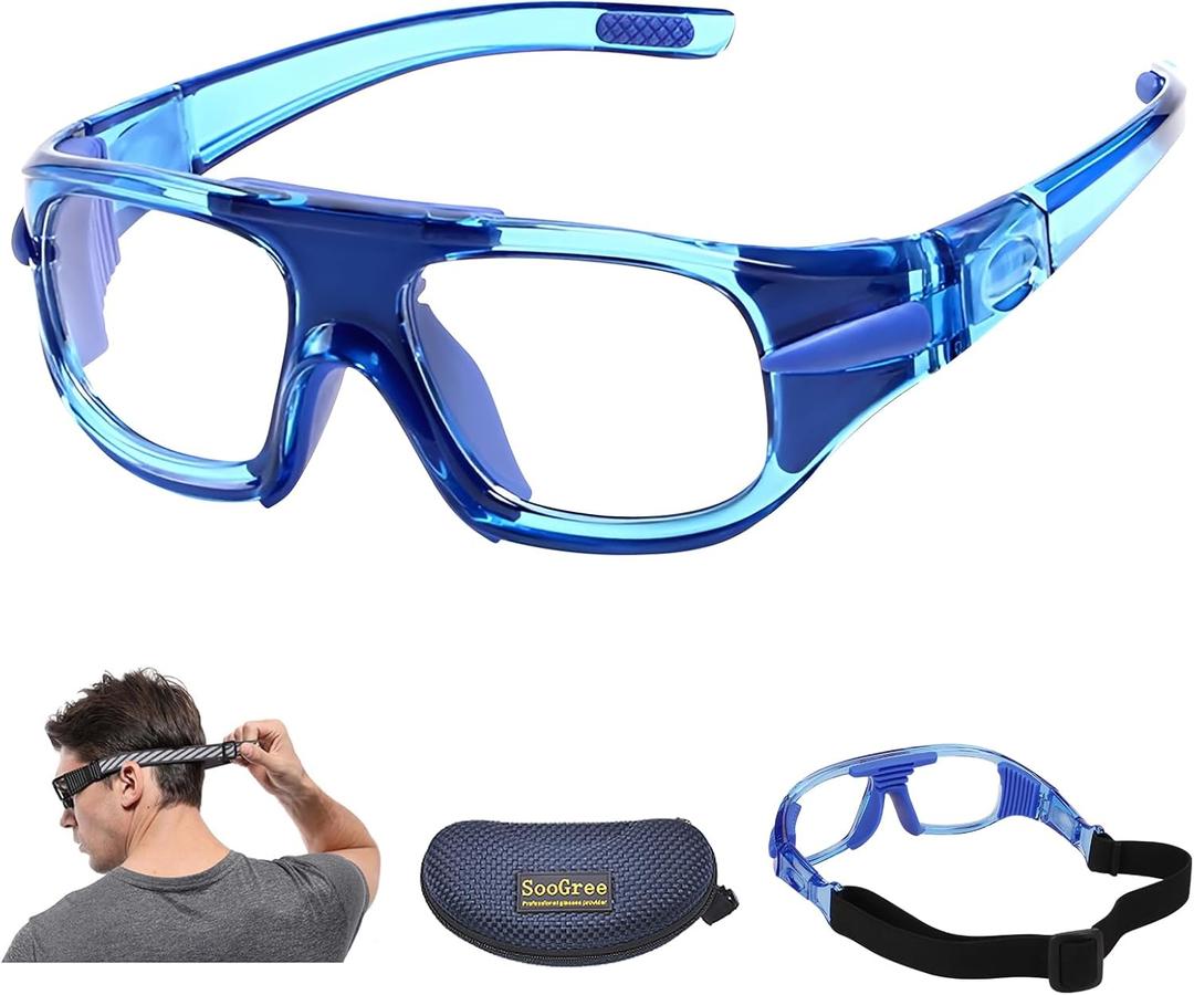 SooGree Sport Goggles Glasses Squash & Racquetball Goggles Basketball Glasses Adjustable Strap Resistant Impact