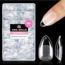 UNA GELLA Short Almond Nail Tips: 504PCS Short Fake Nails Soft Press On Gel Nail Tips Pre Shaped Almond Shape Home Nail Extension Full Cover, 12 Sizes Acrylic Gelly Tips
