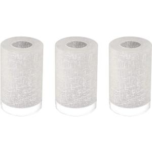 3-Pack White Linen Frosted Glass Lamp Shade, Glass Shade Covers Replacements for Light Fixtures, 1.65 Inch Fitter Globes Lampshades for Chandelier Wall Sconces Pendant Lights Bath Vanity Lights