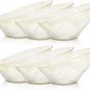 BESTVIP 54oz Clear with Gold Glitter Serving Bowls for Party - 12 Pack Angled Disposable Serving Bowls for Chips, Snacks, Fruit, Salad - Decorative Catering Bowls for Daily Use, Halloween, Christmas