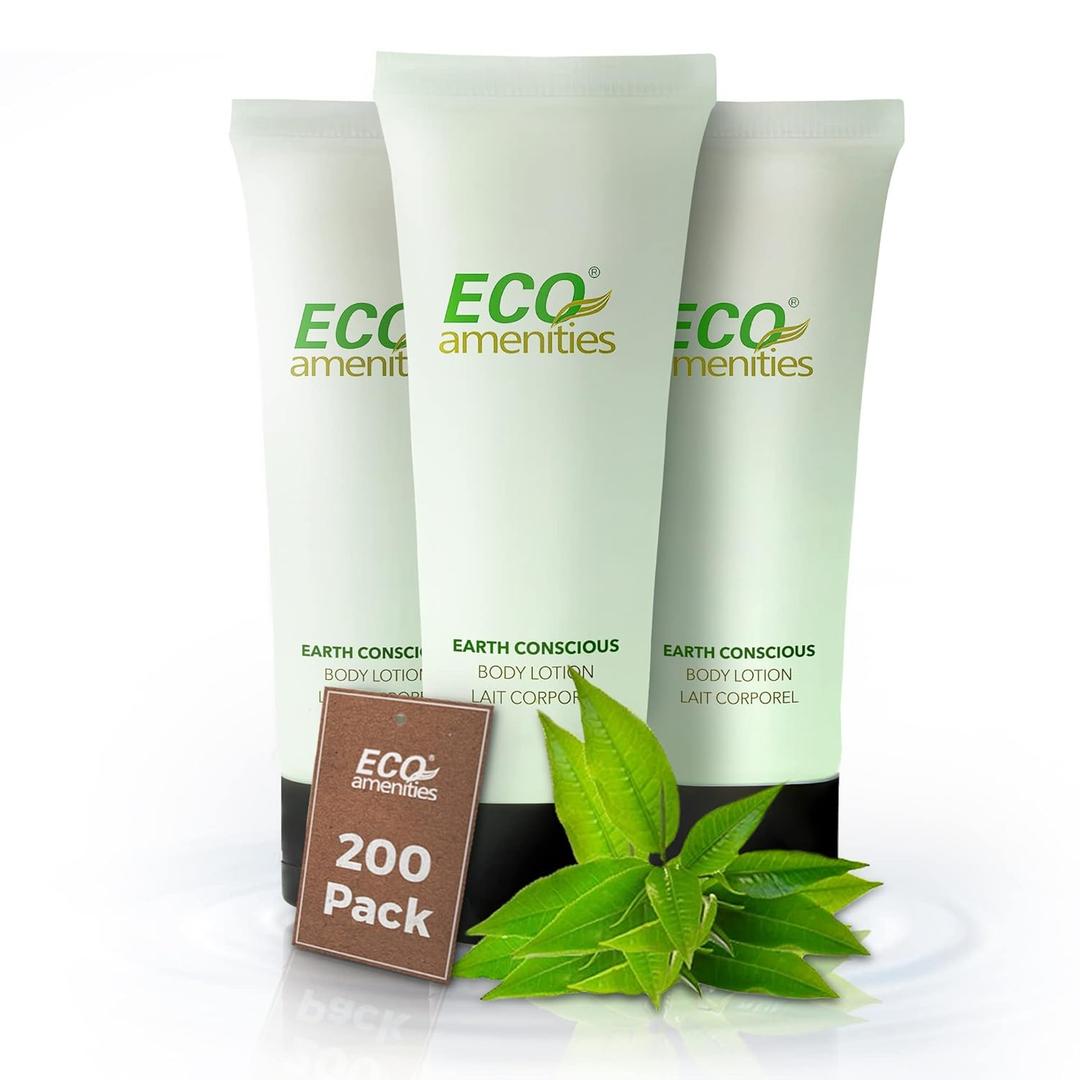 ECO amenities Travel Size Lotion Bulk - 200 Pack, 30ml (1 fl oz) Tubes - Delight Guests with Refreshing Mini Hand Lotion Travel Size Toiletries - Individually Packed for AirBnBs, Hotels, Gyms, Spas (1 Fl Oz (Pack of 200))
