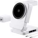 Wireless Charger for Magnetic, AC Island 5-in-1 Portable Travel Charging Station, 15W Max Fast Foldable Magnetic Stand, Evolved for iPhone 16