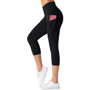 Dragon Fit High Waist Yoga Leggings with 3 Pockets,Tummy Control Workout Running 4 Way Stretch Yoga Pants (Black, XL)