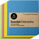 Swedish Wholesale Dishcloths, Cellulose Sponge Cloths  Bulk 10 Pack of Eco-Friendly, No Odor, Reusable Cleaning Cloths for Kitchen  Absorbent Dish Cloth Hand Towel  Assorted