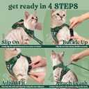 rabbitgoo Cat Harness and Leash for Walking, Escape Proof Soft Adjustable Vest Harnesses for Cats, Easy Control Breathable Reflective Strips Jacket,Rainforest Green,XS