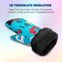 Kids Mittens - Waterproof Warm Winter Gloves for Boys and Girls, Thermal Insulated for Snow Play & Cold Weather (S-(3-5 Years), Green Dinosaur)