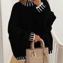 PRETTYGARDEN Women's 2026 Fall Oversized Pullover Sweaters Long Sleeve Mock Neck Chunky Knit Jumper Tops Winter Clothing (XL)