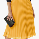 GRACE KARIN Women High Elastic Waist Pleated Chiffon Skirt Midi Swing A-line Skirts, 2XL