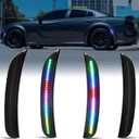 Colorful Flowing(Not RGB) LED Side Marker Light Compatible with Dodge Charger 2015-2023 Front Rear Bumper Lights, Side Marker Lamp Kit 4PCS,