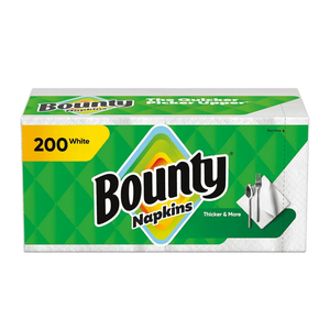 Bounty Paper Napkins, White, 200 Count, Packaging may vary Pack of 4