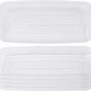 Idyllize Rectangular 5 Pieces of 9 by 4 Inch Clear Thick Plastic Heavy Duty Sturdy Plant Saucer Drip Trays for pots, Window Sills and Window Shelf (8.5"x3.5") (Rectangle)