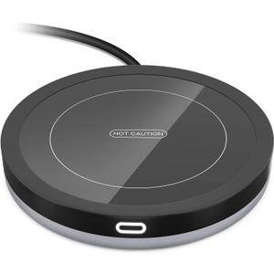 Smart Beverage Warmer Set:Beverage Warmer Auto On/Off Gravity-Induction For Office Home Desk,Candle Wax Warmer Heating Plate(131℉/55℃),14oz（Black Set）