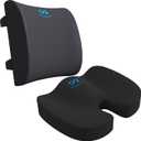 Everlasting Comfort Lumbar Support & Seat Cushion Bundle - Enhance Posture, Relieve Back Pain - Chair Cushions for Desk, Car, Office, Gaming Chairs