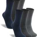 LIXIA Womens Thin Merino Wool Crew Socks Warm Breathable Winter Boot Liners Cozy Thermal Casual for Dress Trousers (One Size, 6 Pairs - Dark Grey/Navy Blue/Grey)