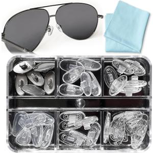 Push-in Eyeglass Nose Pads - PFDHQS 18 Pairs Glasses Nose Pads Replacement Kit - 6 Options for Replacing and Having Spare Nose Pads for Sunglasses