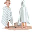 Mindsoft Muslin Hooded Beach Towel for Kids 1-3 Years 30" x 50" Toddler Beach Towel Poncho Soft Fast Drying Absorbent Blankets for Baby Shower Pool Bath Travel Swimming Essentials(Green)