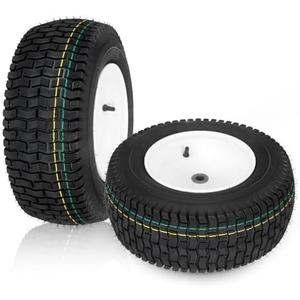 16x6.50-8 Lawn Mower Tires with Rim, Natural Rubber Turf Tire for L120 G100 G110, 145 190C Tractor, LA130 LA140 LA150 X140 X166 E170 | 3"Offset | Bore ID 3/ 4" | 4 Ply Tubeless 2PCS 16x6.50-8 Lawn Mower Tires with Rim, Natural Rubber Turf Tire for L120 G100 G110, 145 190C Tractor, LA130 LA140 LA150 X140 X166 E170 | 3"Offset | Bore ID 3/ 4" | 4 Ply Tubeless 2PCS