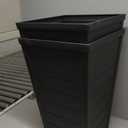 Keter Set of 2 Modern 22Inch Tall Outdoor Flower Pots  Large Resin Tapered Planters for Outdoor Plants, Front Porch & Patio Decor, WoodLook Design, Graphite