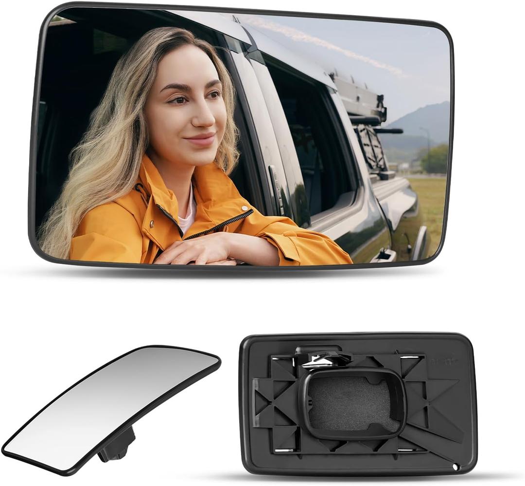 Lower Passenger Side Mirror Compatible with Ford F150 2013-2014, F250 F350 F450 F550 2008-2016, F650 F750 2016-2019 Super Duty Pickup Truck - Right Side Mirrors Replacement Glass