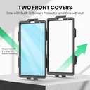 SEYMAC Case for Samsung Galaxy Tab A7 Lite 8.7" (SM-T220/ T225/ T227), Heavy Duty Full-Body Shockproof Protective Case with Screen Protector, Rotating Stand, Hand/Shoulder Strap, Black