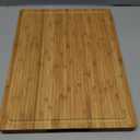 Large Wood Cutting Board for Kitchen, 1 Thick Bamboo Cheese Charcuterie Board, Butcher Chopping Block, with Juice Grooves and Handles (Carbonized)