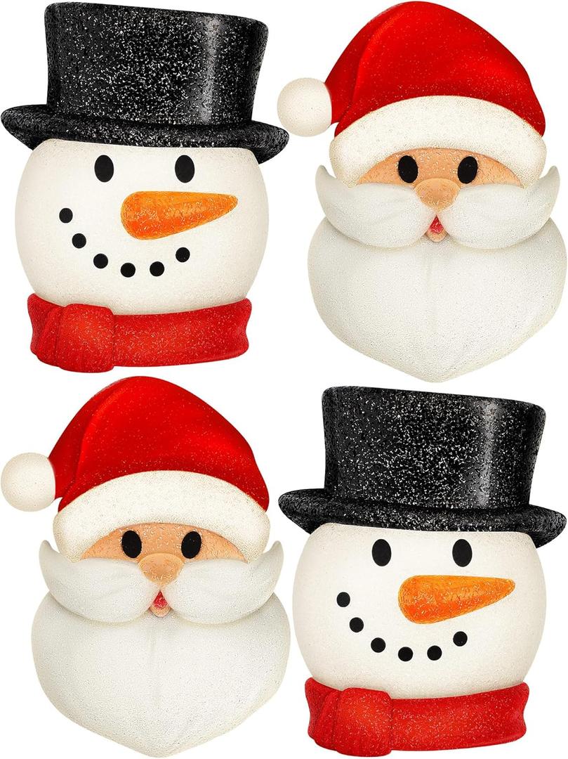 Mudder Christmas Porch Light Covers Christmas Outdoor Decoration Gnome Xmas Holiday Light Covers for Porch Garage Front Door Hanging(Snowman, Santa,4 Pcs)