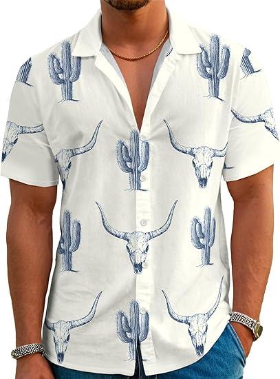 Tipsy Elves Hawaiian Shirts for Men - Casual Beach & Summer Party Shirts for Men - Stretch Fabric with Modern Fit L