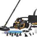 McCulloch Canister Steam Cleaner MC1375, 90 Minute Runtime, 20 Accessories, Jet Nozzle, Brushes, & More - Steam Cleaner for Home, Tile, Carpet, Furniture, & Personal Car Detailing